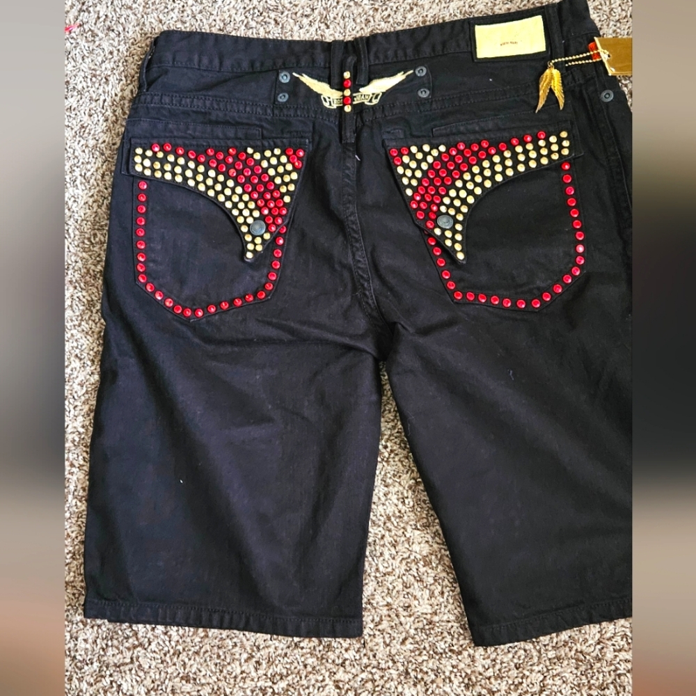 Men's denim shorts.